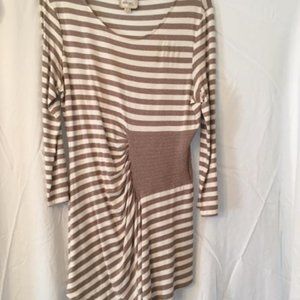 Tunic Top - Beige and White